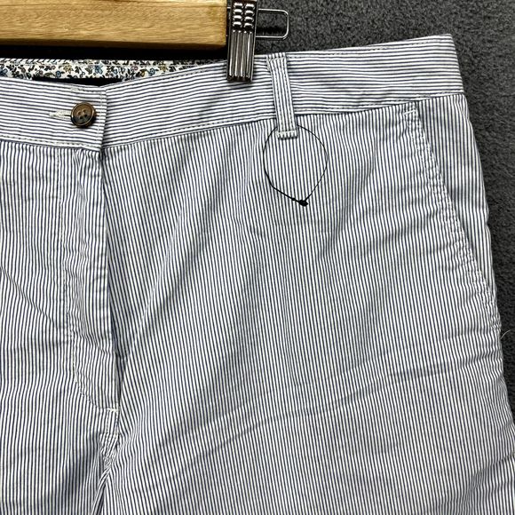 M&S‎ shorts womens 18 blue white stripe Chino cotton blend - Picture 3 of 15